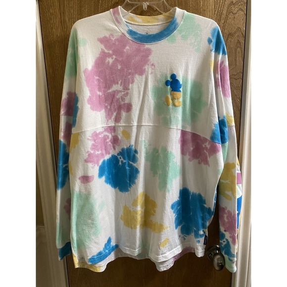 Disney Parks Spirit Jersey Mickey Mouse Tie Dye Size XL White Multicolored - Picture 2 of 16